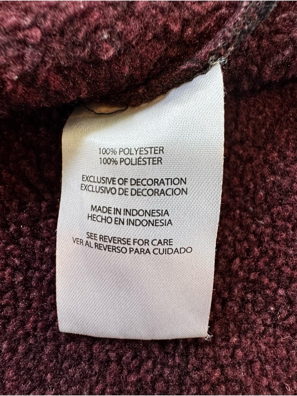 Eddie Bauer Men’s Medium Burgundy Quarter Zip Fleece Pullover - Picture 3 of 11